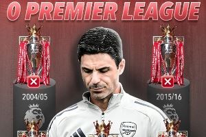 21年了！阿森纳自上次夺英超后已5获亚军 期间经历蓝狐奇迹+3连亚