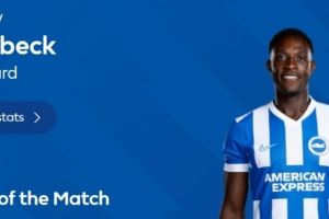 梅开二度，维尔贝克当选官方布莱顿3-1切尔西全场最佳